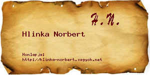 Hlinka Norbert névjegykártya